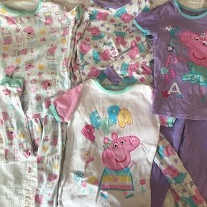 3 Peppa Pig Pajama Sets + 1 Bonus Peppa PJ Top
